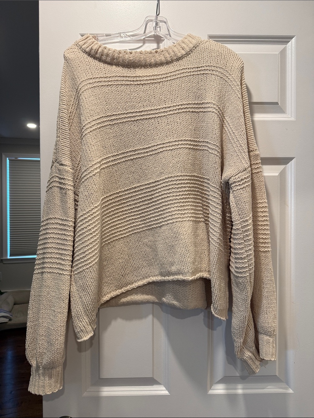 Love Riche Textured Scoopneck Sweater in Cream